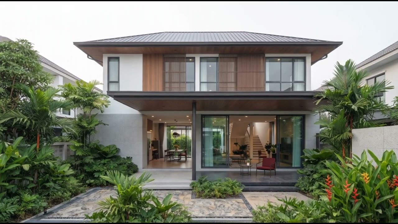 พาชมสวนและด้านหลังบ้าน